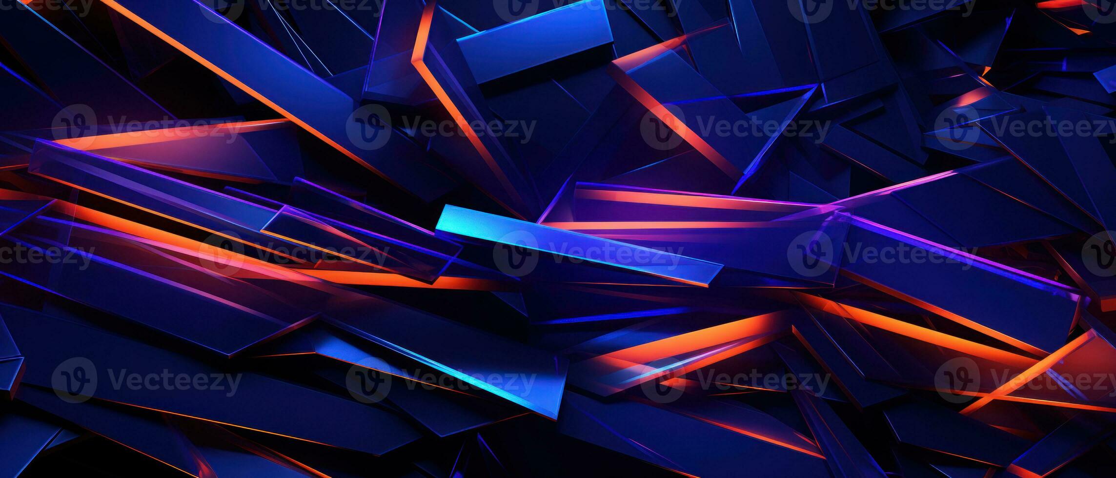 AI generated A futuristic neon design with irregular lines and vibrant blue light.. photo