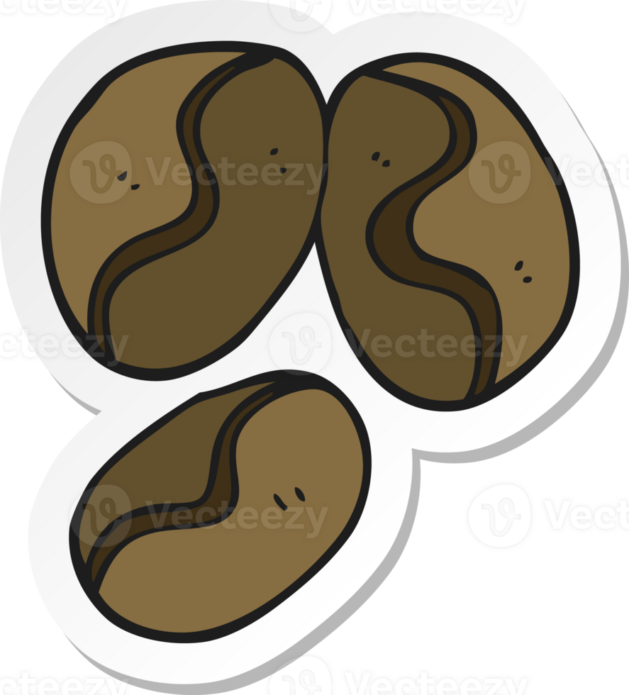 sticker of a cartoon coffee beans png