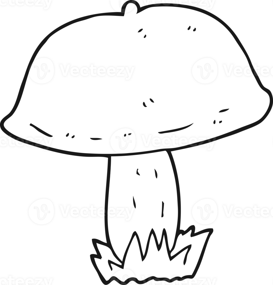 black and white cartoon mushroom png