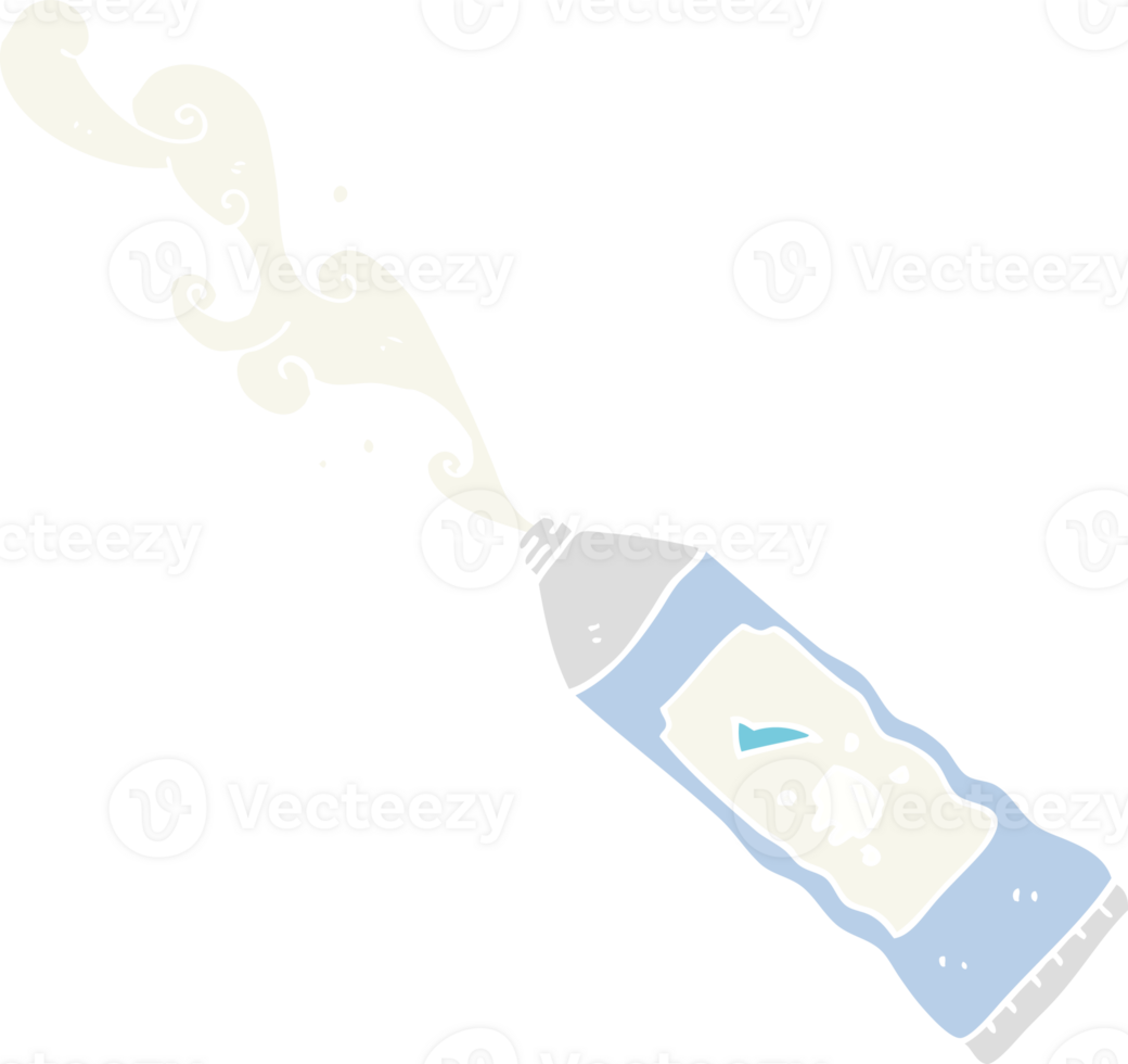 flat color illustration of a cartoon toothpaste squirting png