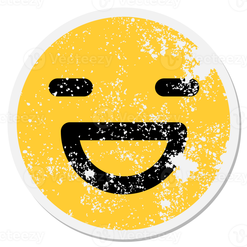 simple happy face circular sticker png