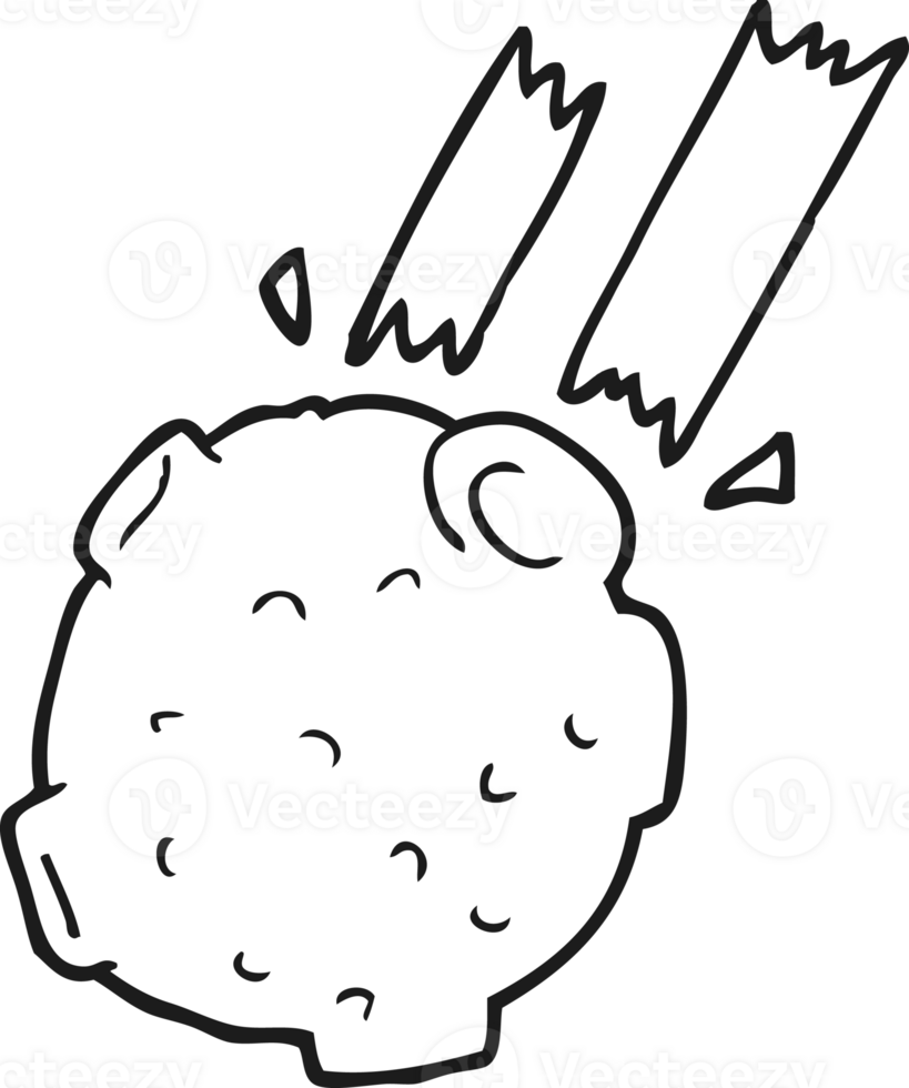 black and white cartoon meteor png