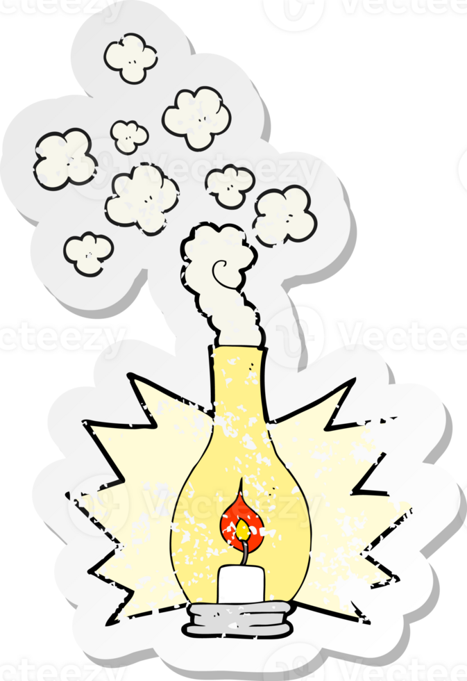 retro distressed sticker of a cartoon old glass lantern png
