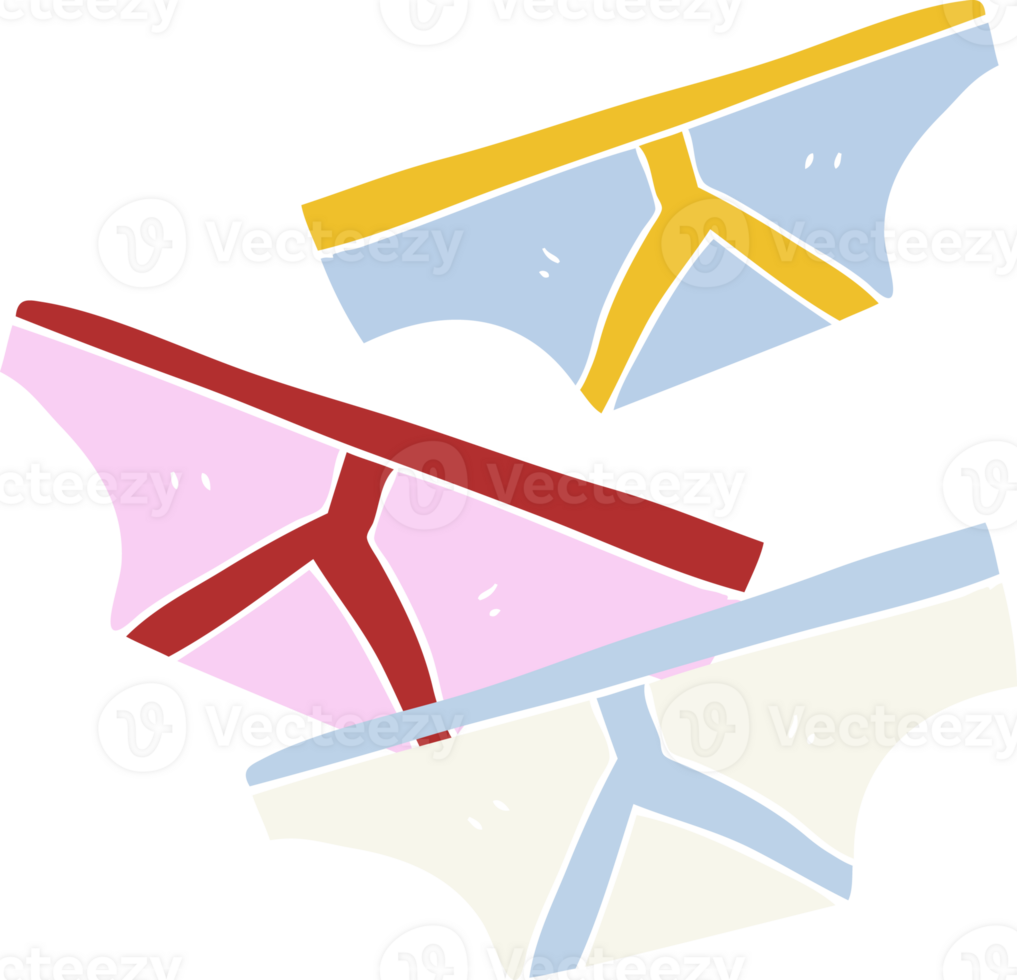 flat color illustration of a cartoon underpants png