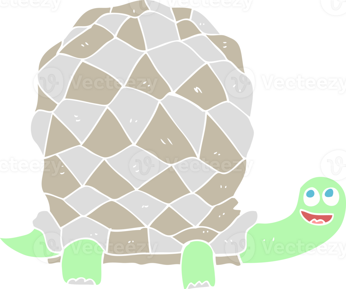 flat color illustration of a cartoon tortoise png