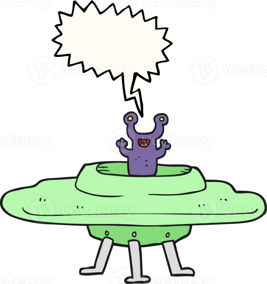 speech bubble cartoon flying saucer 36493385 PNG