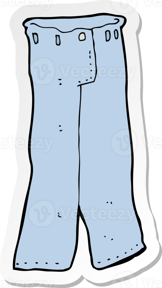 sticker of a cartoon pair of jeans png