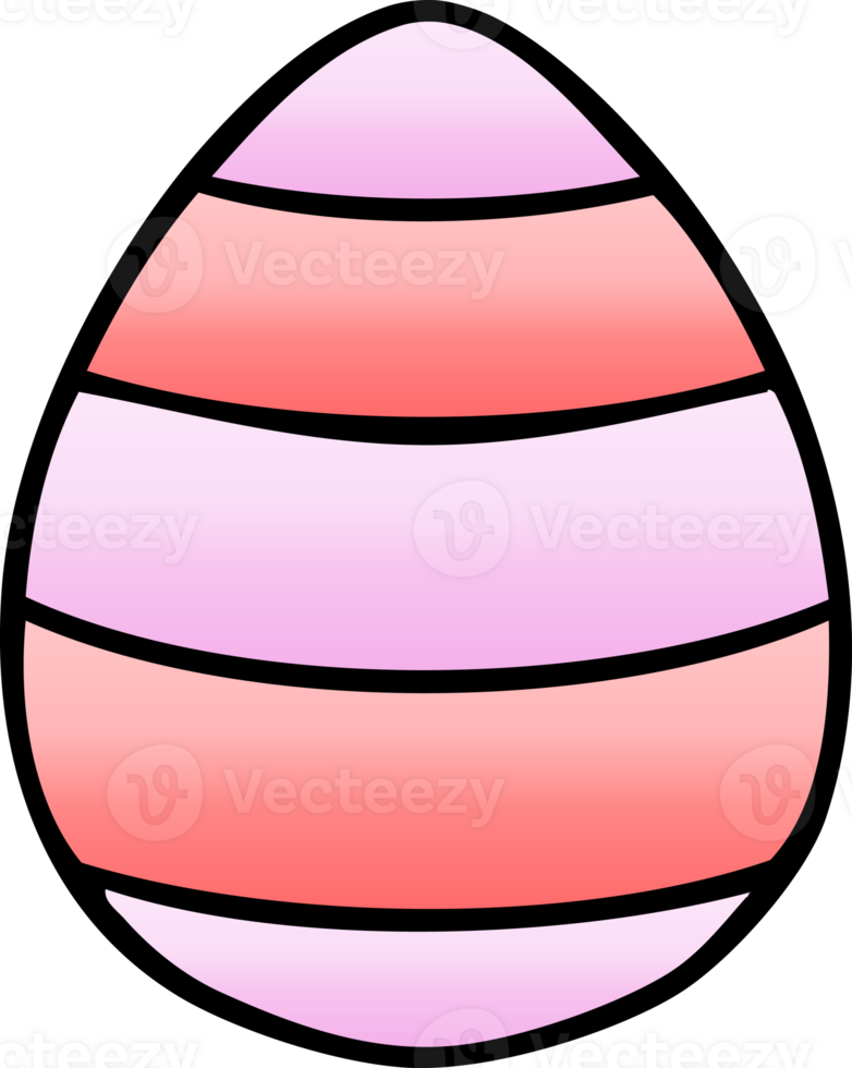 quirky gradient shaded cartoon easter egg png