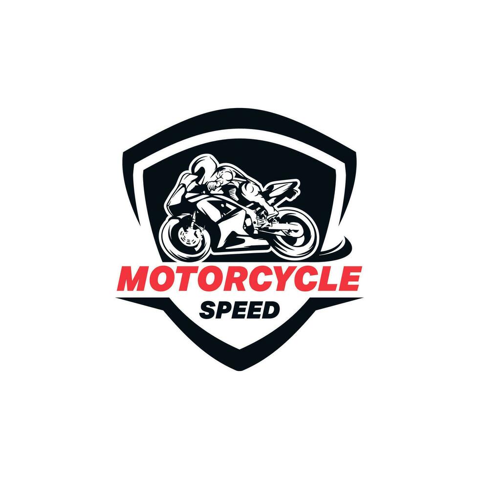 Motorcycle Racer Rider Racing Logo Design vector