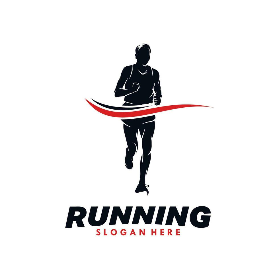 Running Man silhouette Logo Design vector