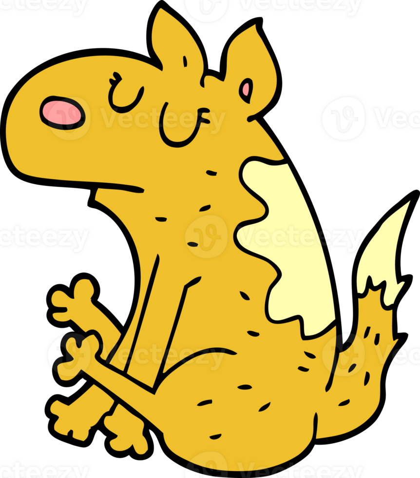 cartoon doodle dog sitting png