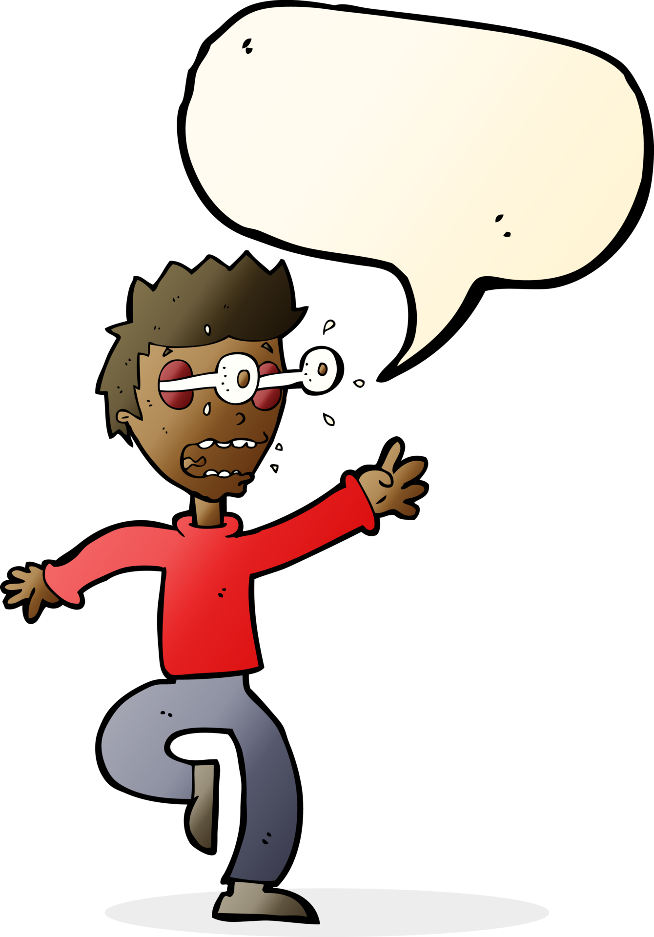 cartoon terrified man with eyes popping out with speech bubble 36493567 PNG