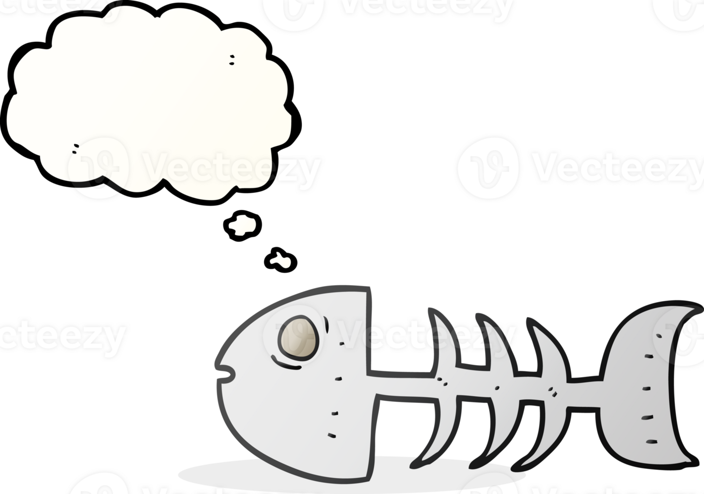 thought bubble cartoon fish bones png