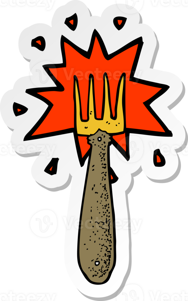 sticker of a cartoon fork png