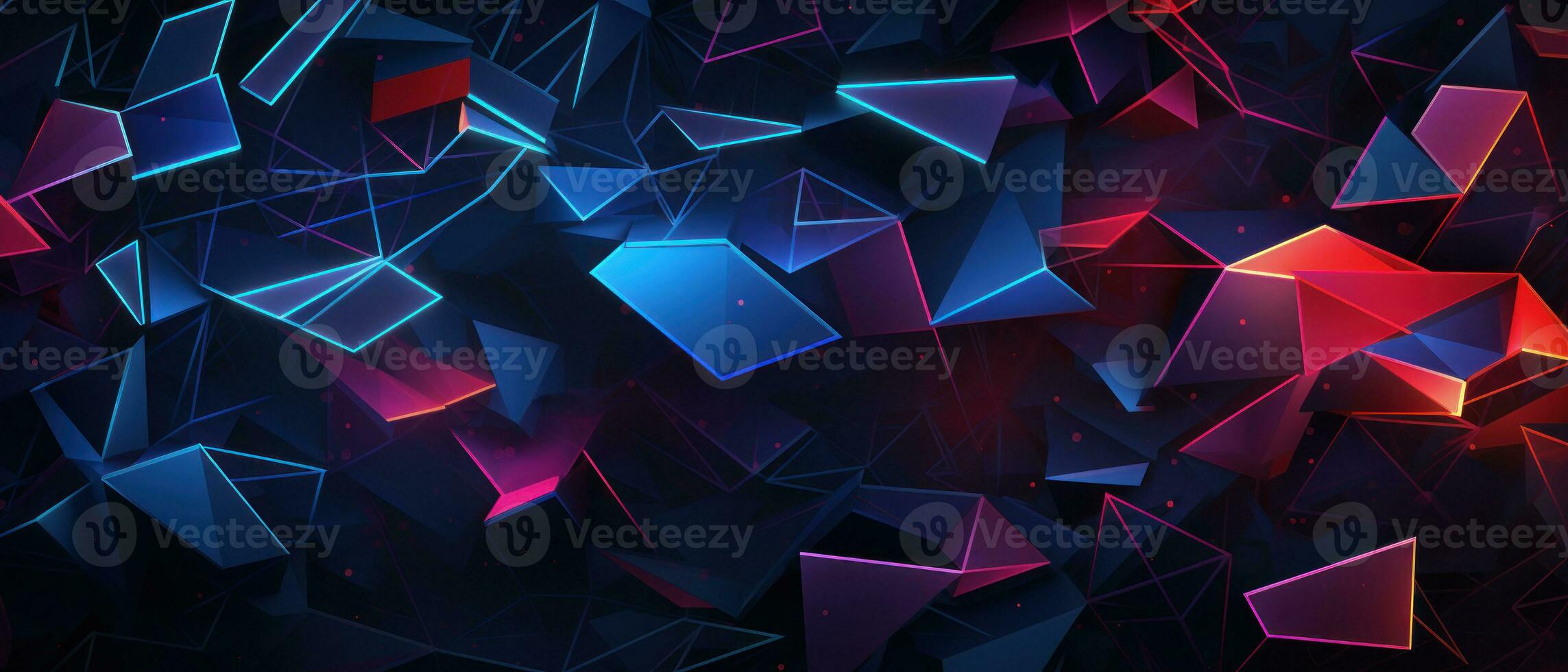 AI generated Modern neon design with hexagonal patterns and electric vibes. photo