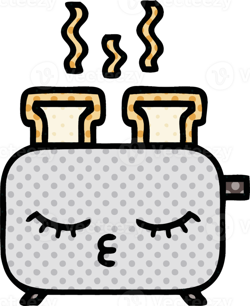 comic book style cartoon of a toaster png