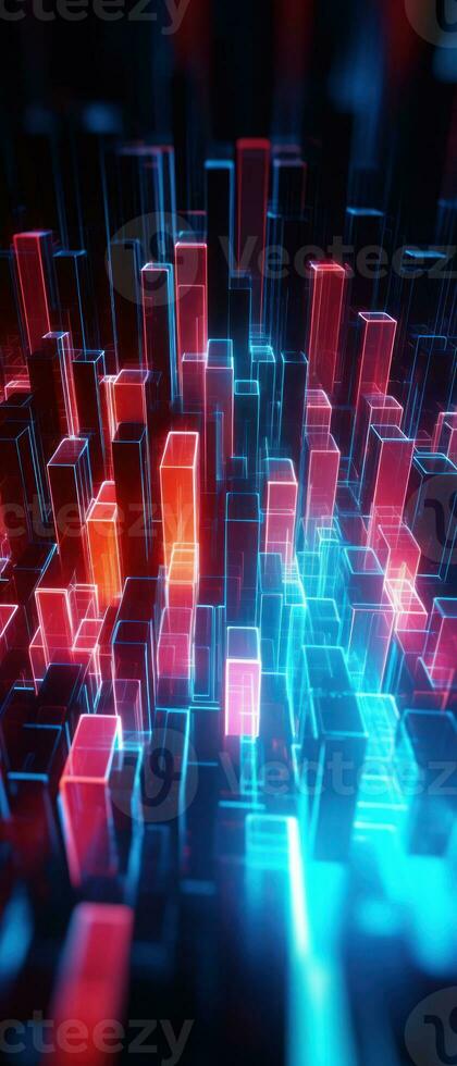 AI generated Explore the virtual world with this 3D abstract background. The futuristic architecture and cyber connections. photo