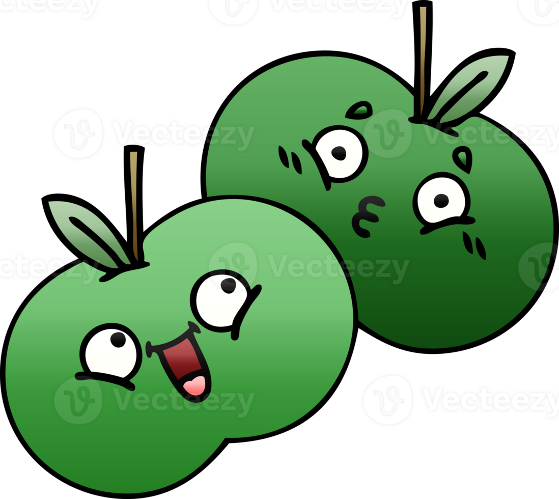 gradient shaded cartoon apples png
