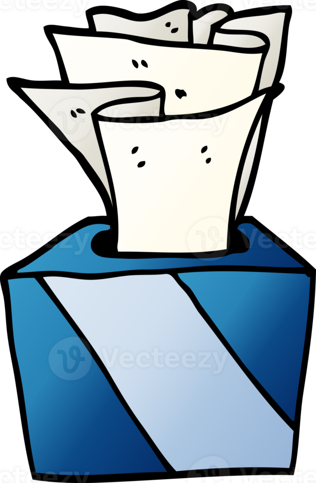 cartoon doodle box of tissues png