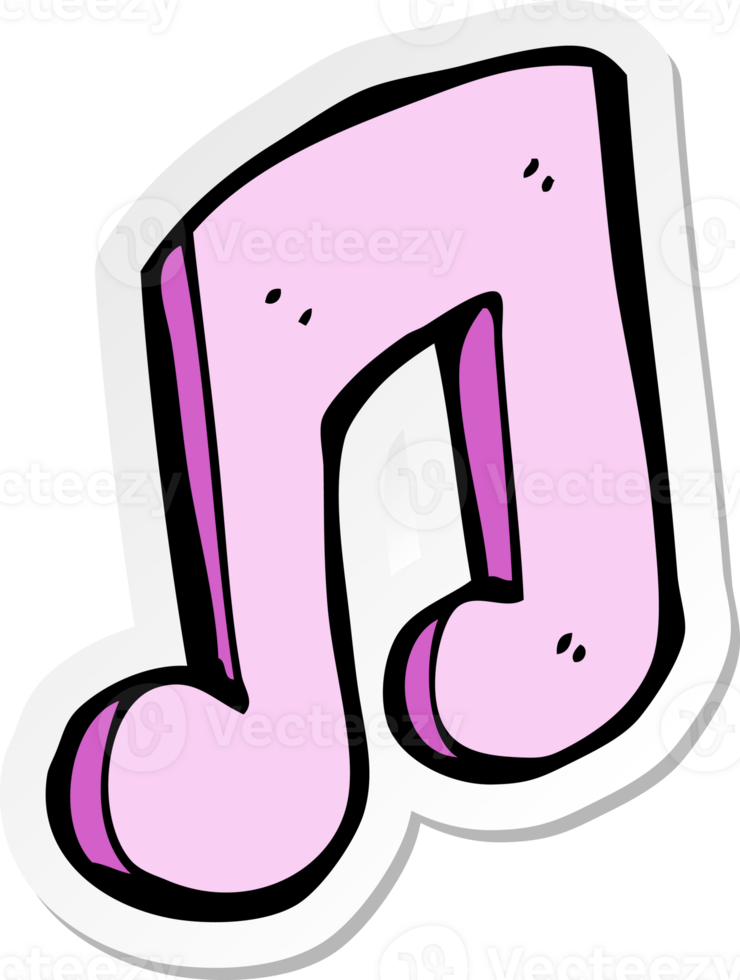 sticker of a cartoon musical note png