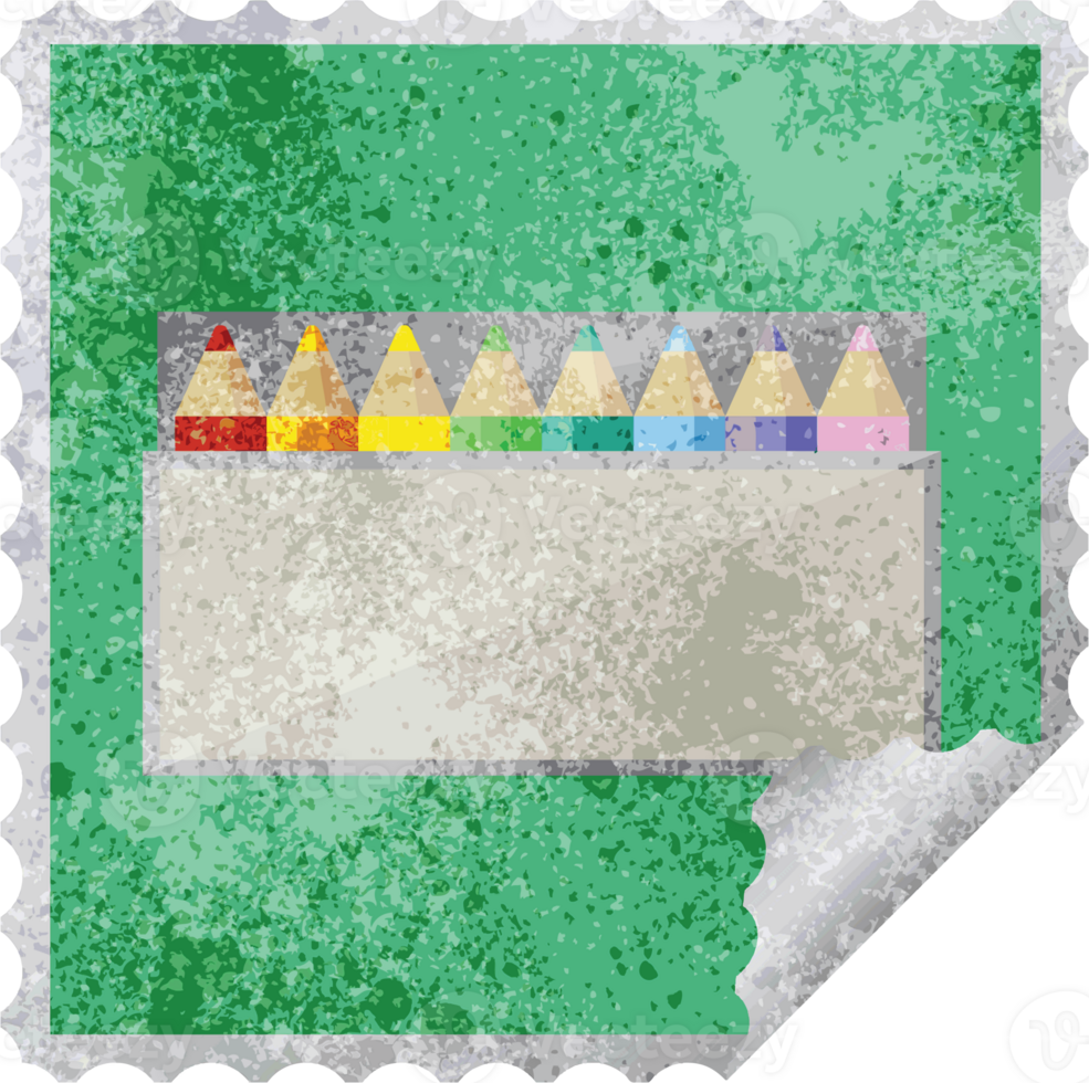 pack of coloring pencils graphic png illustration square sticker stamp