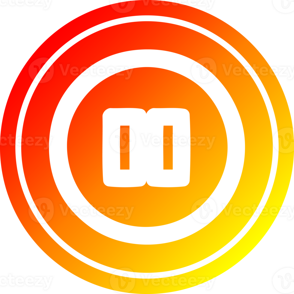 pause button circular in hot gradient spectrum png