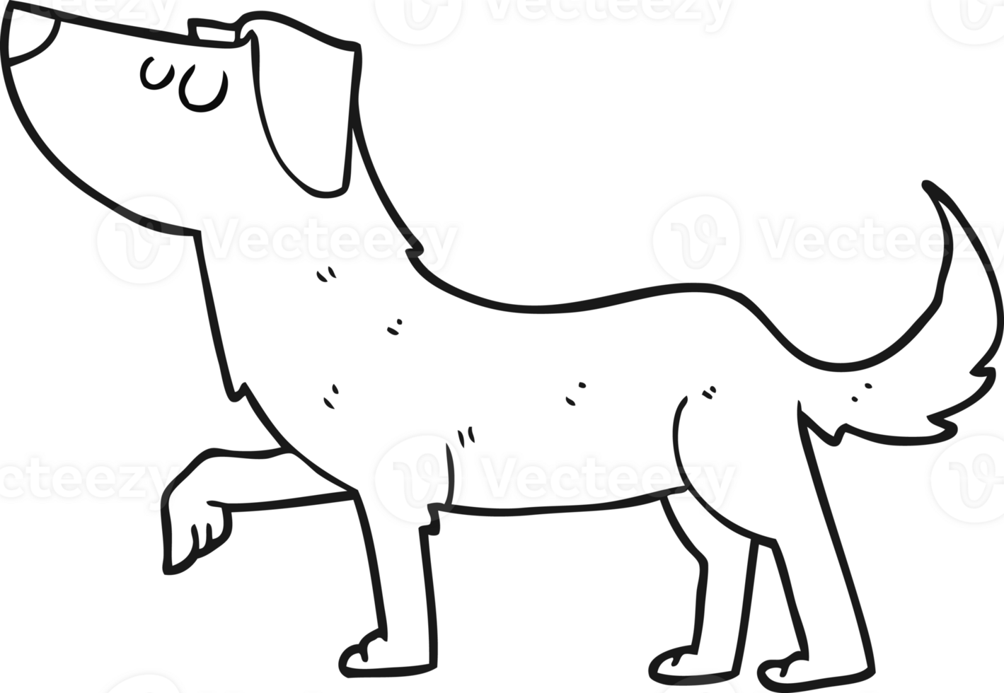 black and white cartoon dog png