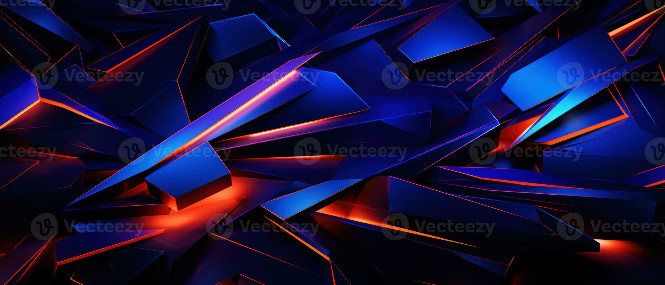 AI generated A futuristic neon design with irregular lines and vibrant blue light.. photo