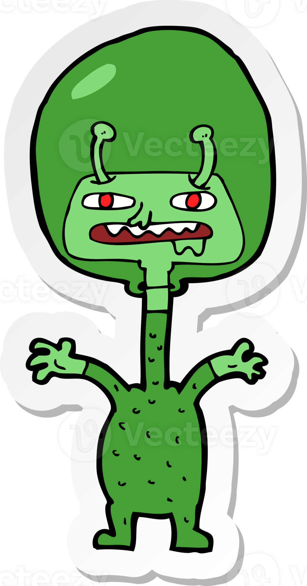 sticker of a cartoon space alien 36493936 PNG