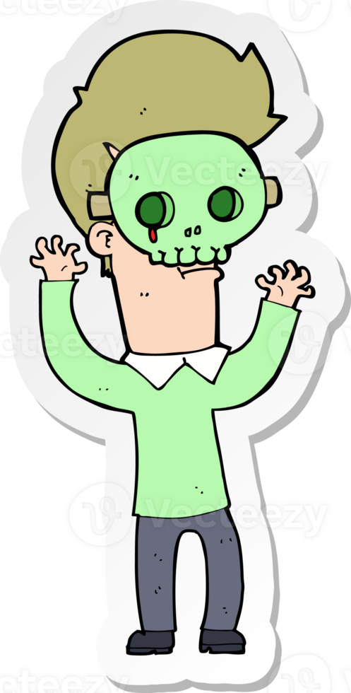 sticker of a cartoon man in skull mask png