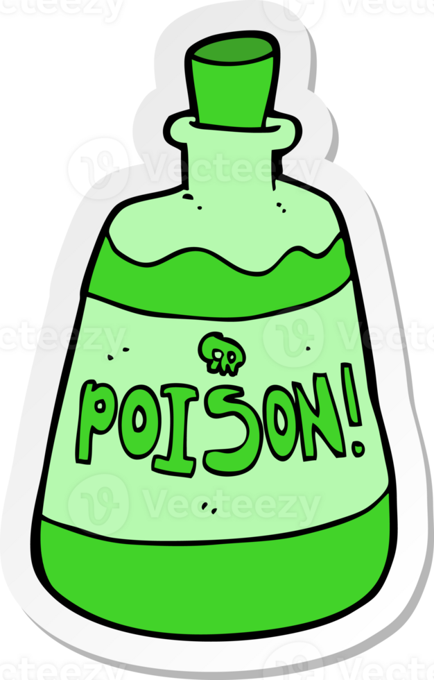 sticker of a cartoon bottle of poison png