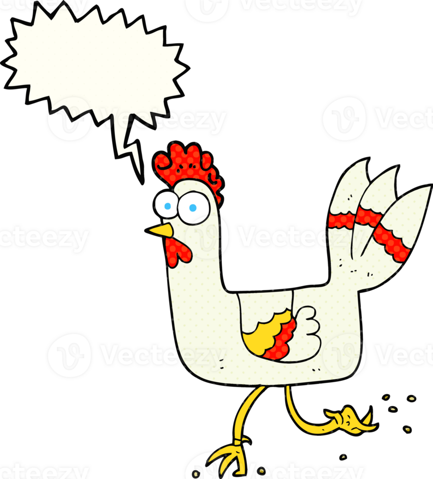 comic book speech bubble cartoon chicken running png