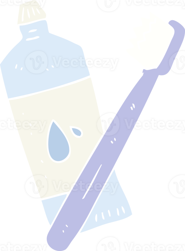 flat color illustration of a cartoon toothbrush png
