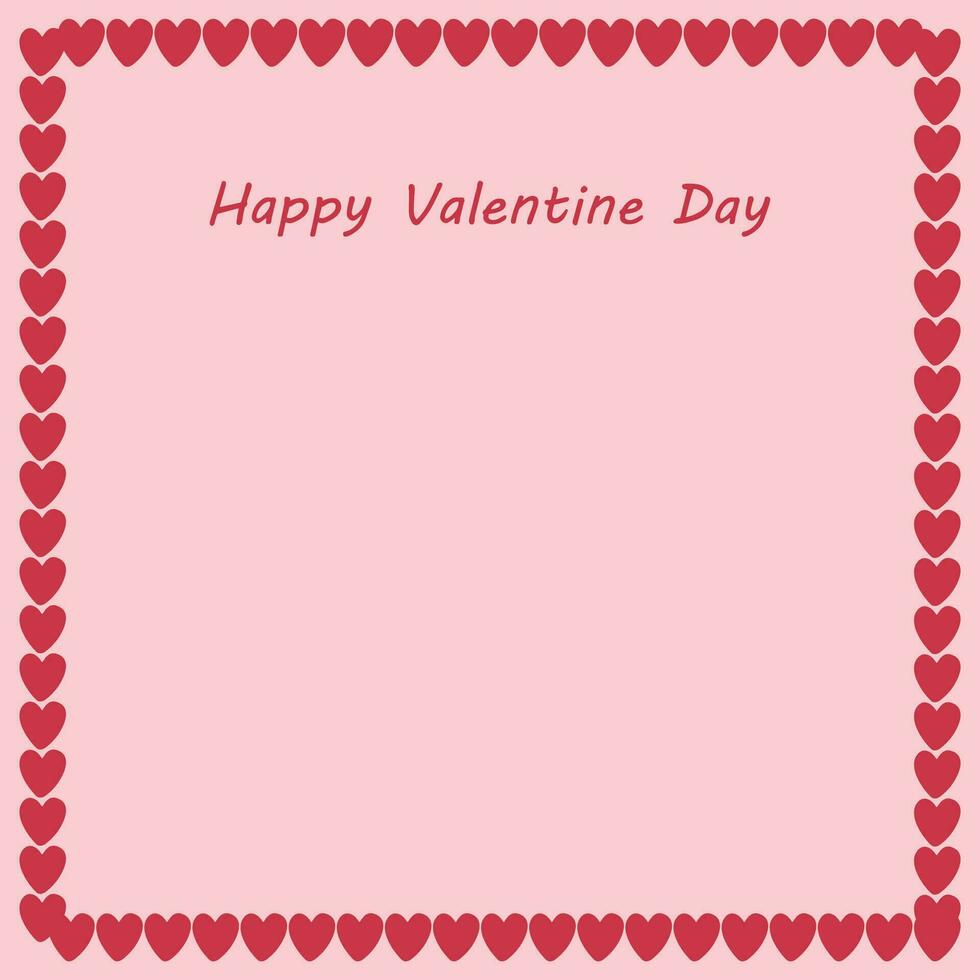 happy valentines day background with hearts boarder, with space to text vector