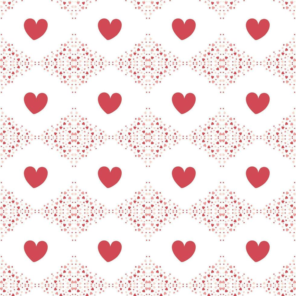 Red heart Pattern vector, valentines seamless pattern of red hearts vector
