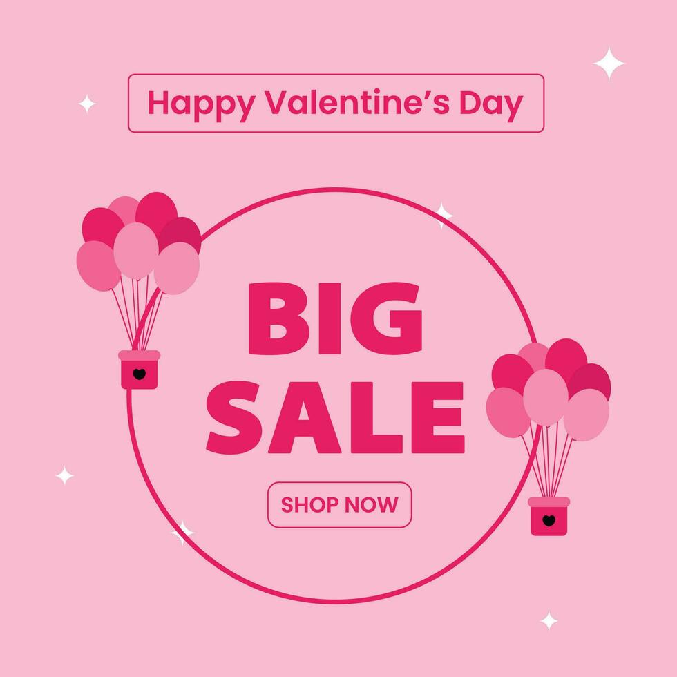 Happy Valntines Day Big Sale discount Template vector