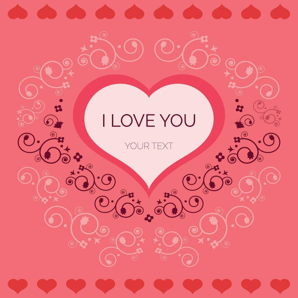 I Love You valentines day greeting template vector background