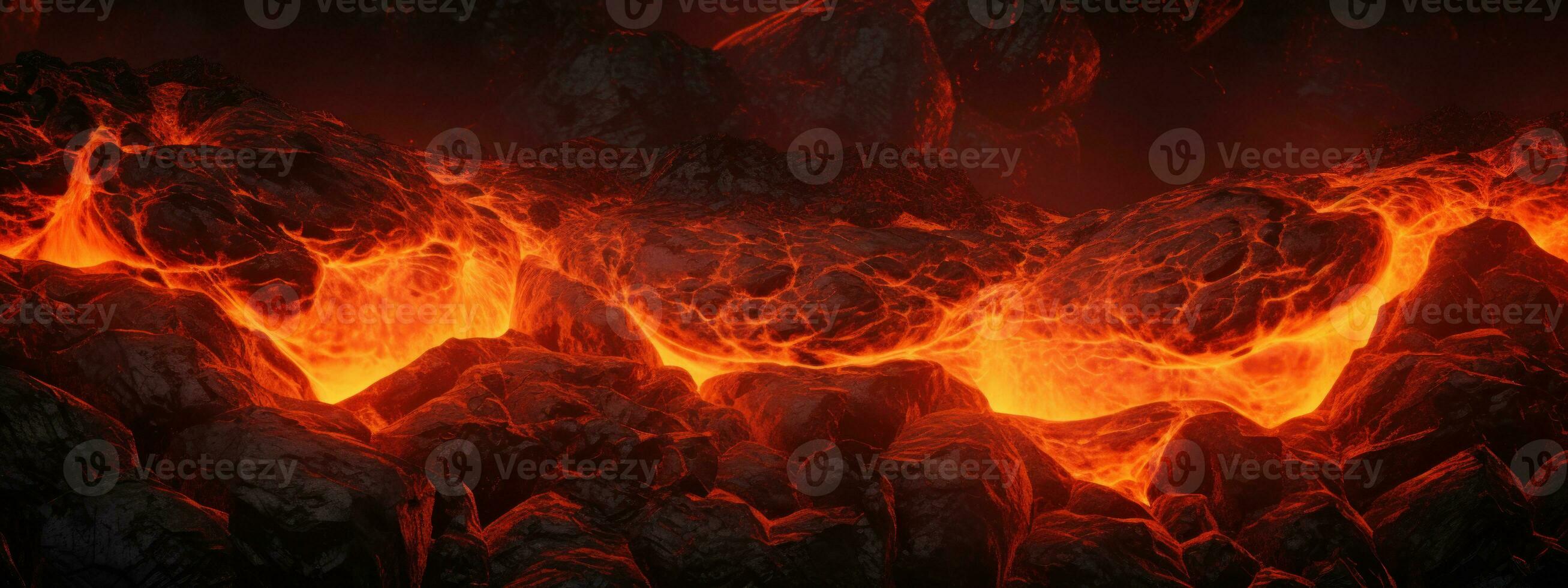 AI generated Vivid lava texture in eruption. AI generative. photo