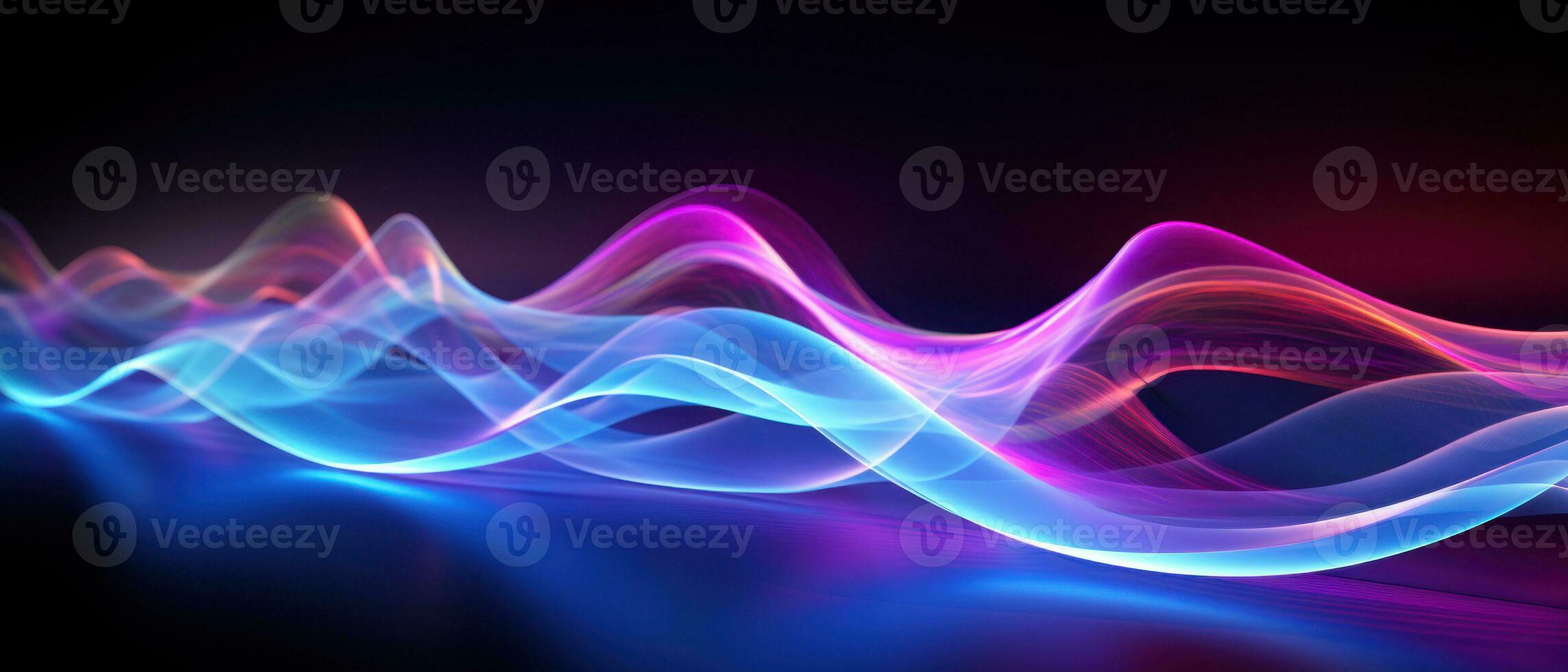 AI generated An abstract composition of flowing curves and vibrant blue hues. photo