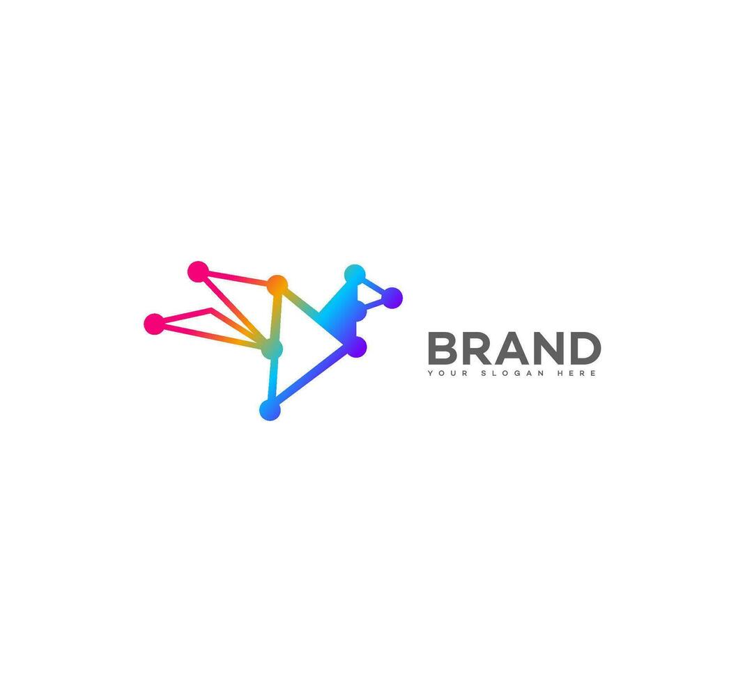hi tech logo design vector