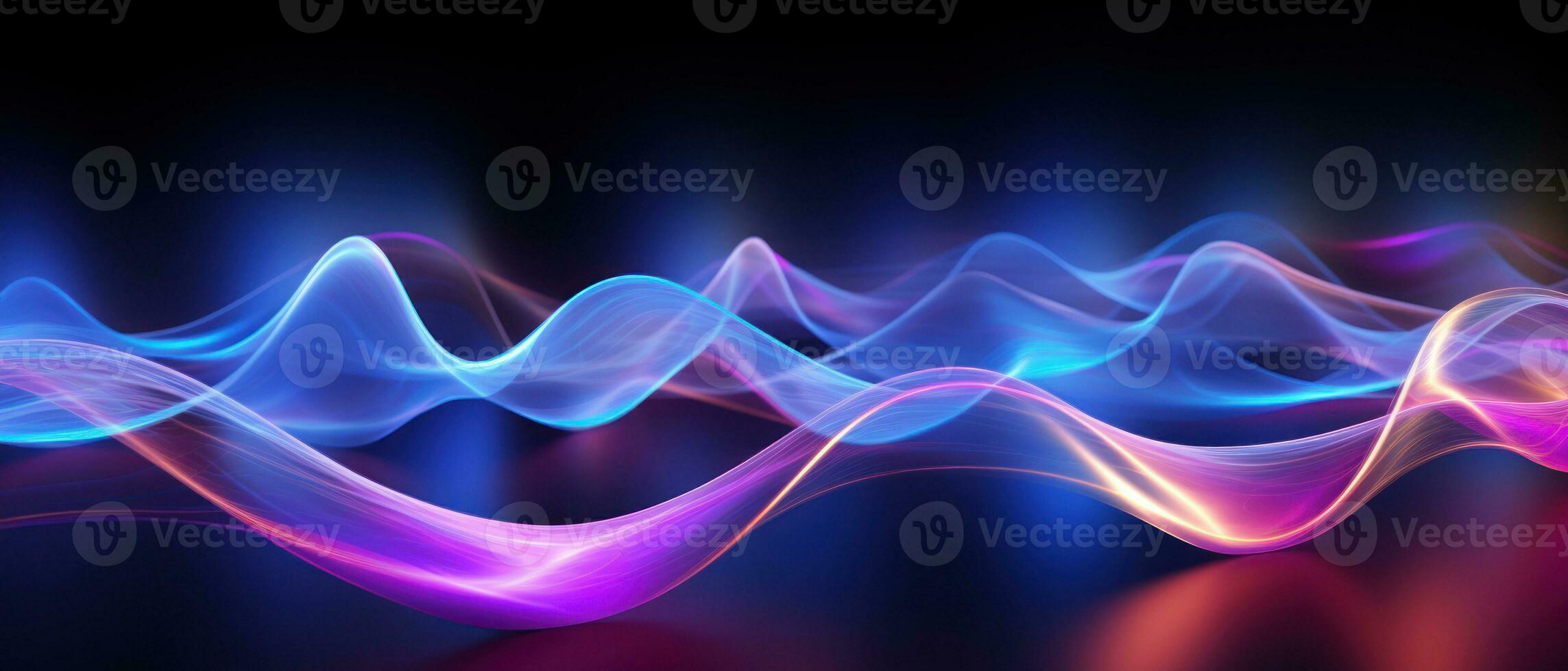 AI generated Mesmerizing abstract light waves in blue and purple. AI generative. photo