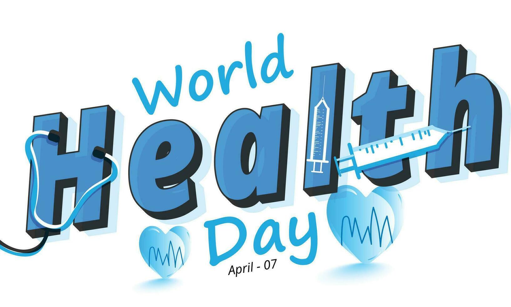 World Health Day. background, banner, card, poster, template. Vector illustration.