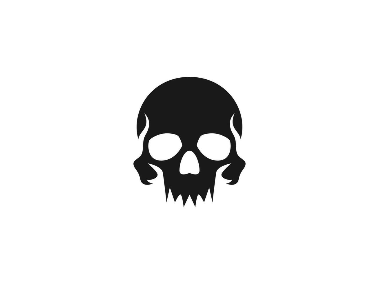 skull logo vector illustration. skull, ghost, spooky icon vector