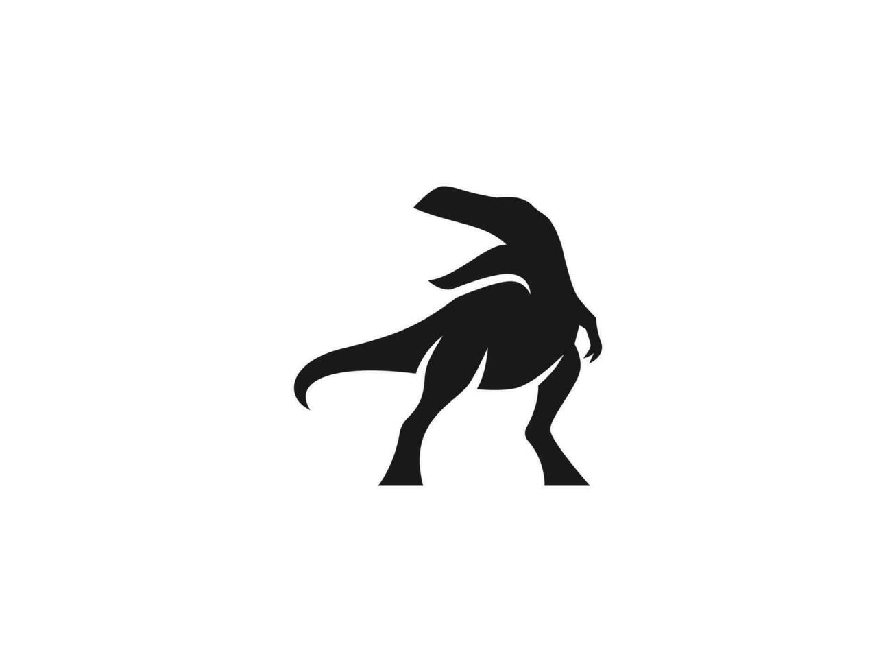 dinosaur logo vector illustration. dino t-rex silhouette icon