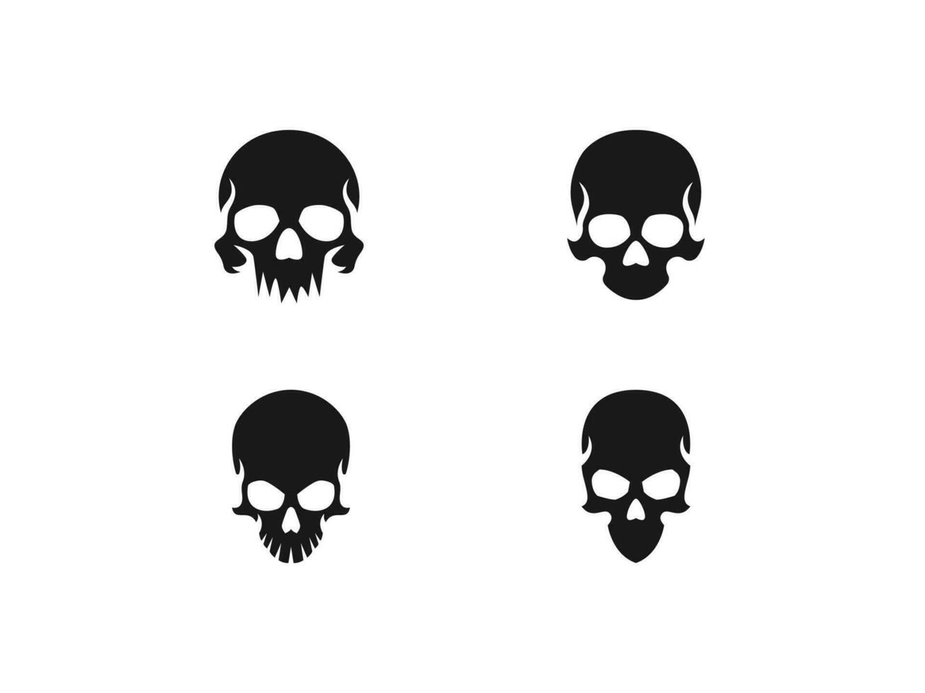 conjunto de cráneo logo vector ilustración. cráneo, fantasma, escalofriante icono vector