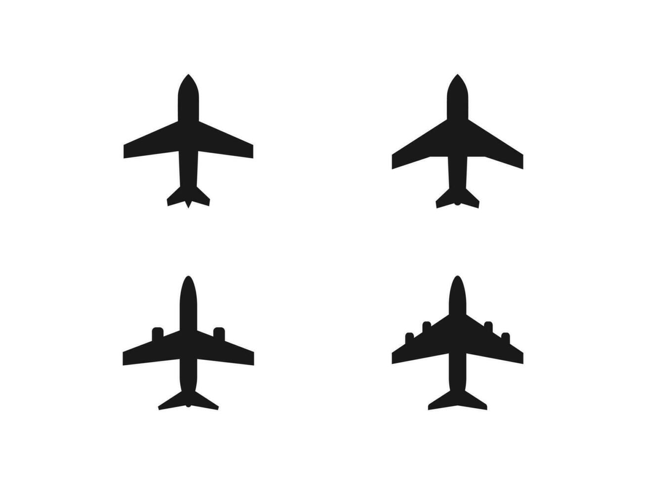 set of airplane logo vector illustration. plane silhouette icon