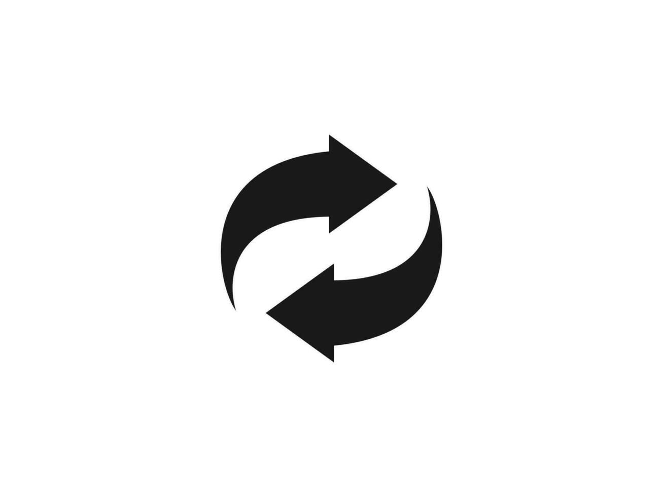 recycling icon vector symbol. arrow, reuse symbol vector