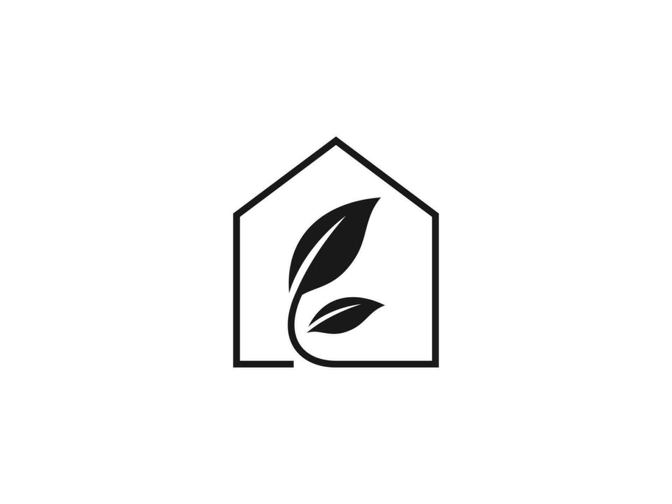 naturaleza casa logo vector ilustración. hoja casa vector icono