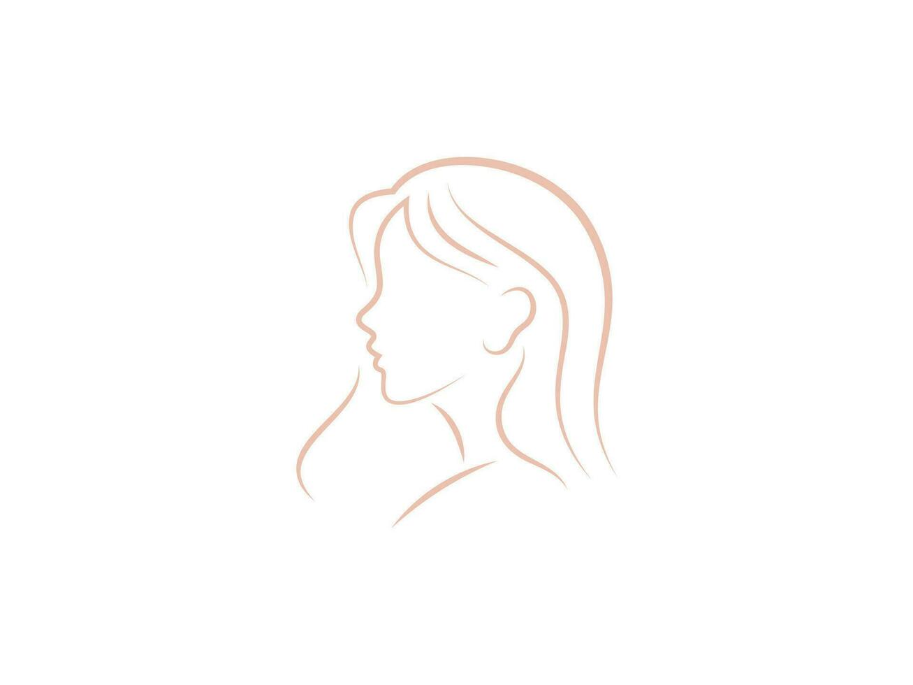 beautiful logo vector illustrations. woman face outline icon vector