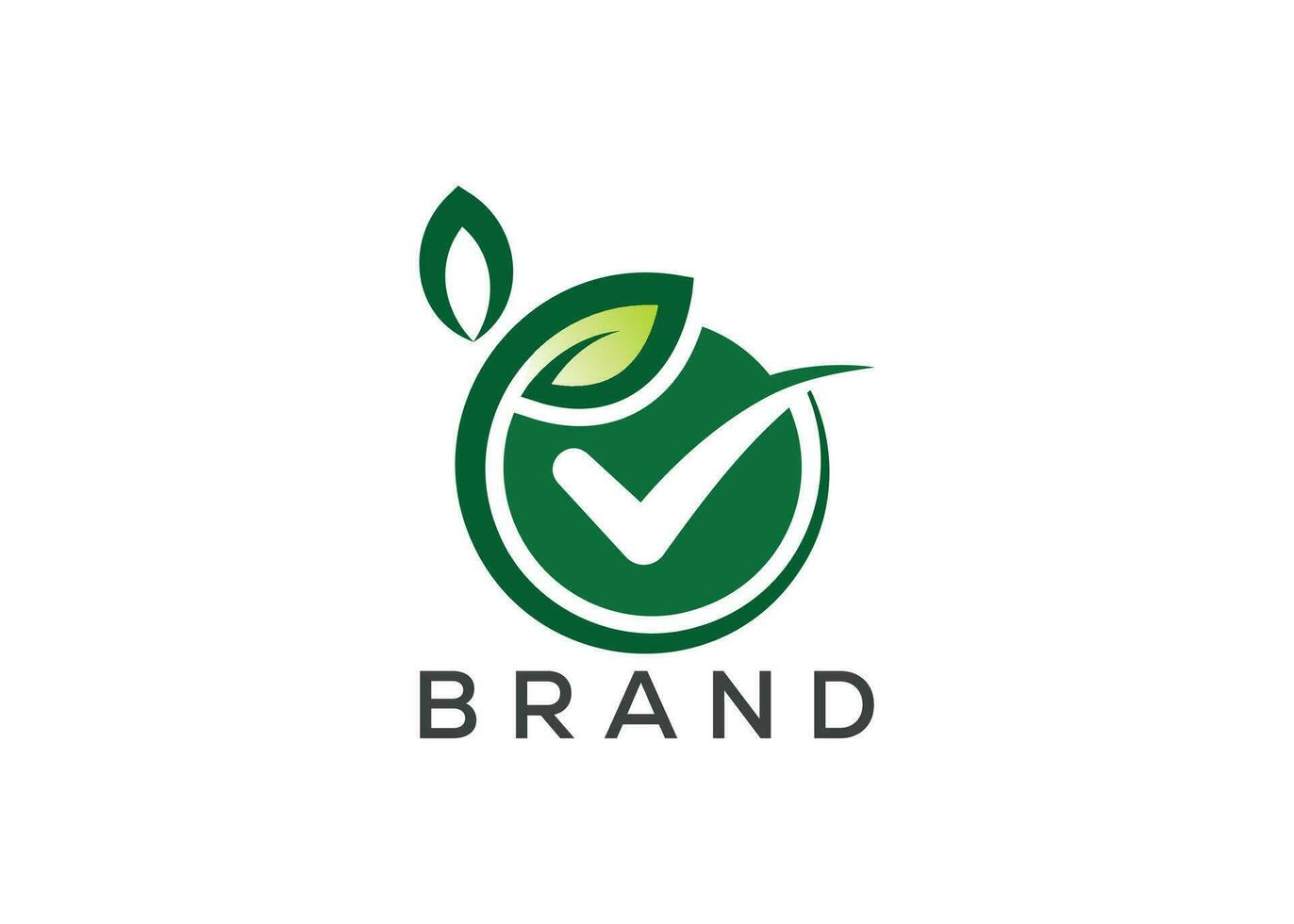 Organic leaf check logo vector. Nature check mark logo vector
